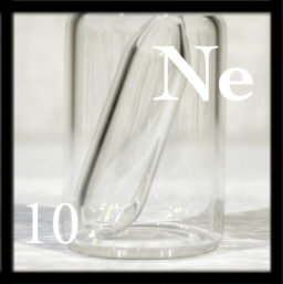 Clear Neon gas in an ampoule, in a bottle