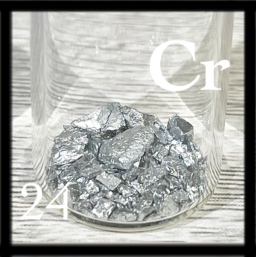 Small chunks of very shiny Chromium in a bottle 