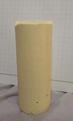 An unusual sample - a large, smooth cylinder of Sulfur