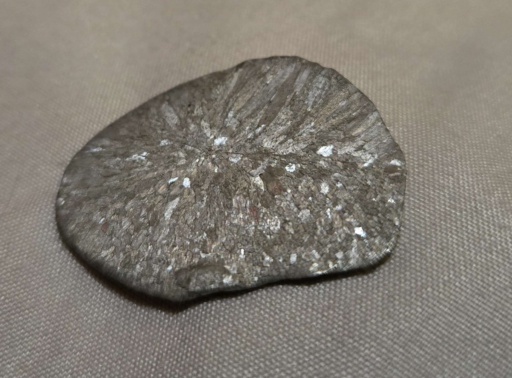 Acid-etched disc of Tin, showing its poly-crystalline inner structure