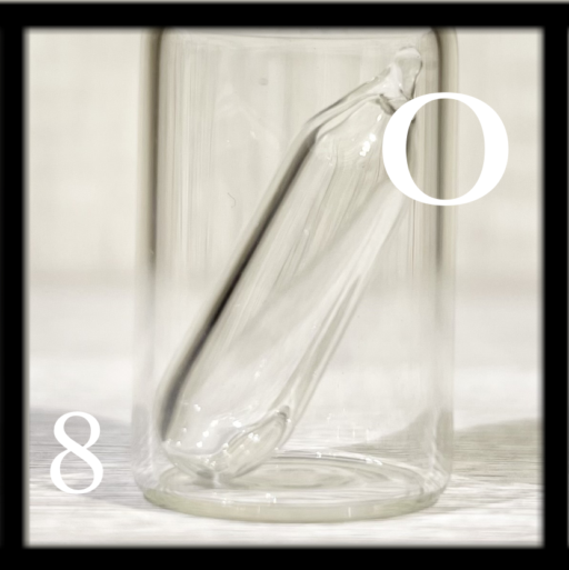 Clear Oxygen gas in an ampoule, in a bottle