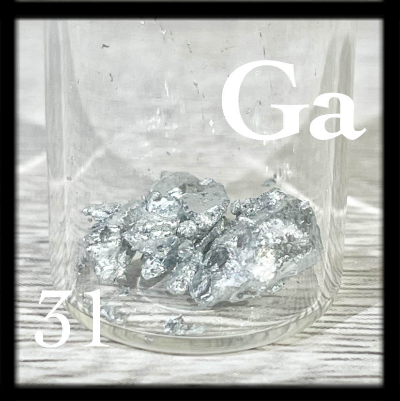 Gallium chunks in bottle